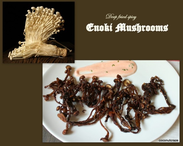 Deep fried Enoki mushrooms